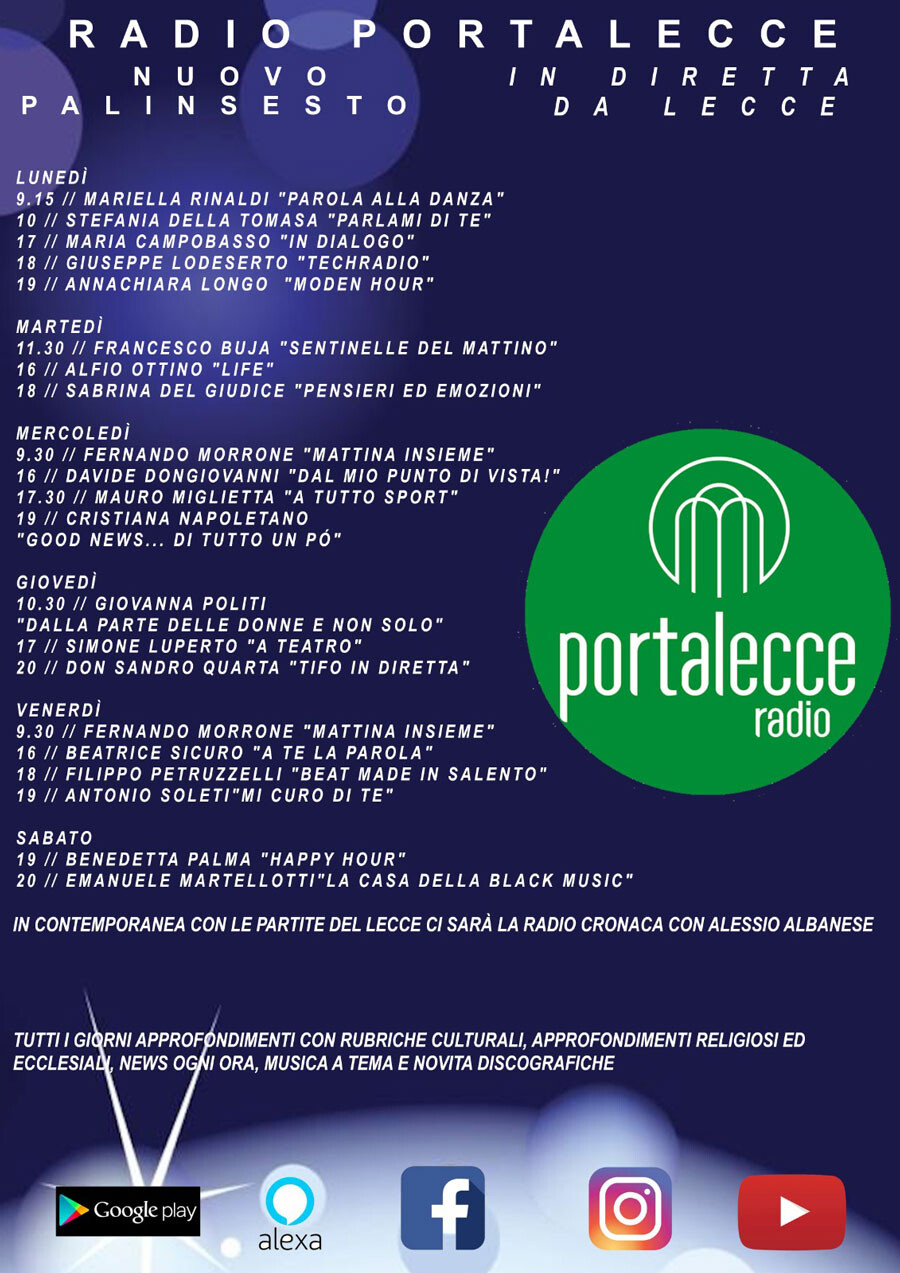 Radio Portalecce - Nuovo palinsesto in diretta da Lecce