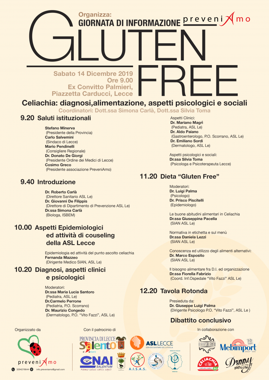 Giornata Gluten free Locandina 14 12 19