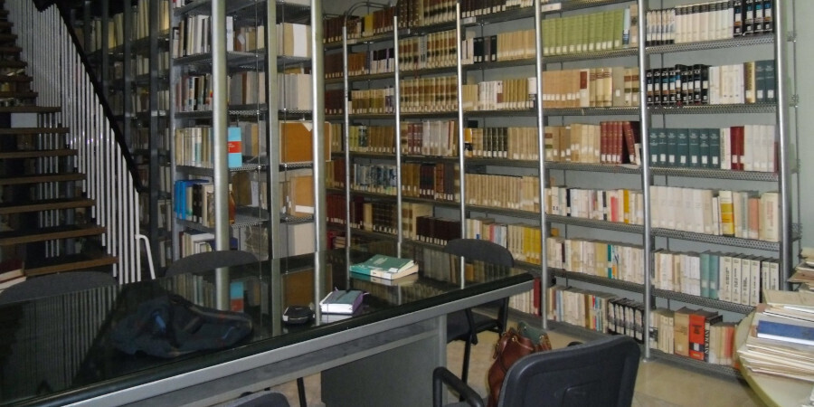 Innocenziana library shelves.  In the manuscripts every science from the past